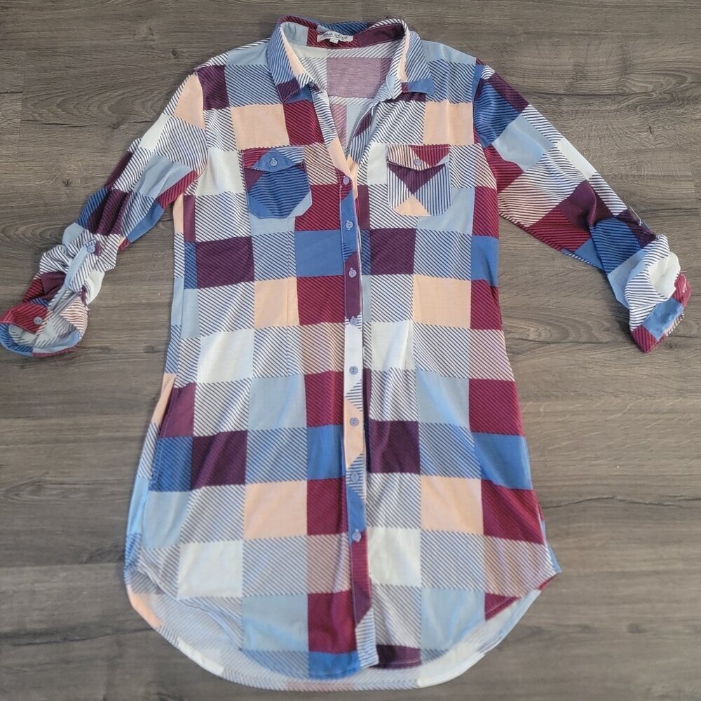 Women's plaid tunic size L by White Mark